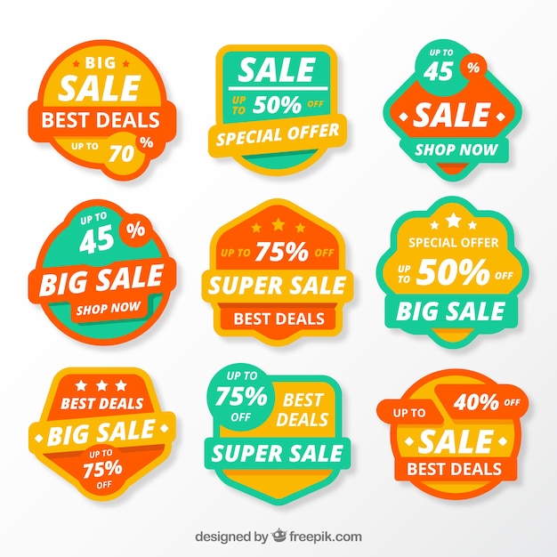 Free Vector | Sale badges collection in flat style