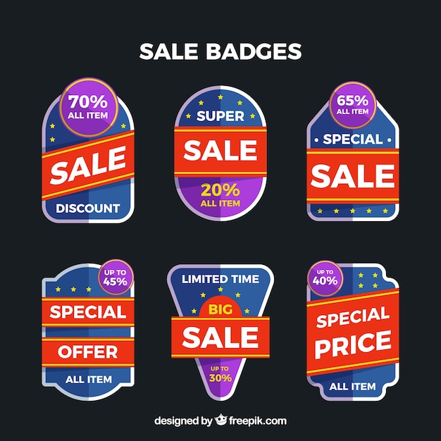 Free Vector | Sale badges with flat design