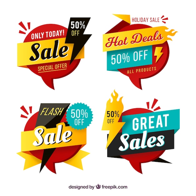 Free Vector | Sale badges with flat design