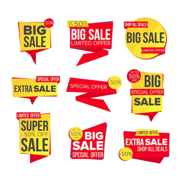 Premium Vector | Sale banner set