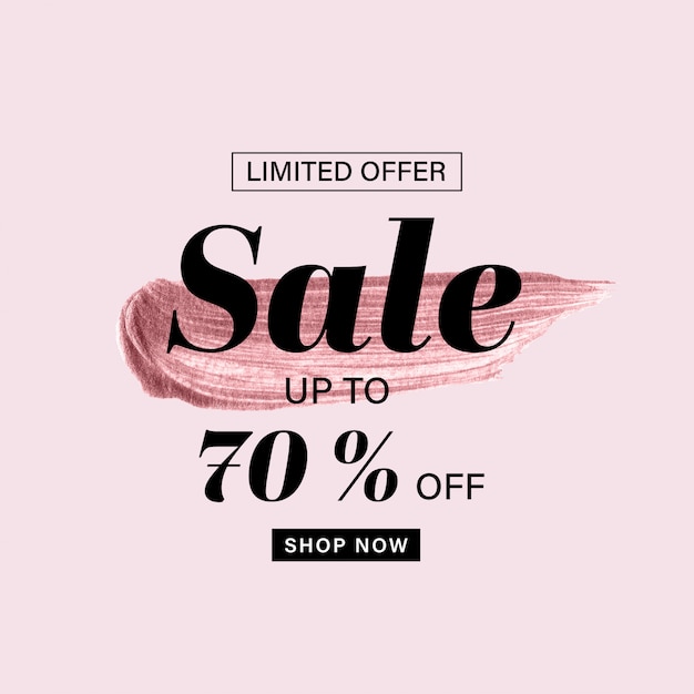 Download Free Sale Banner Template With Rose Gold Brush Painted And Sale Text On Use our free logo maker to create a logo and build your brand. Put your logo on business cards, promotional products, or your website for brand visibility.