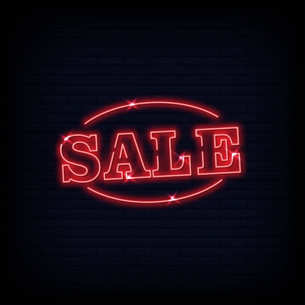 Premium Vector | Sale neon signs text vector