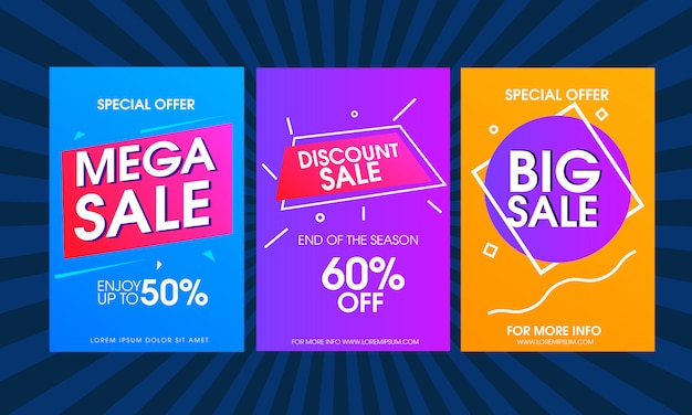 Premium Vector | Sale poster set