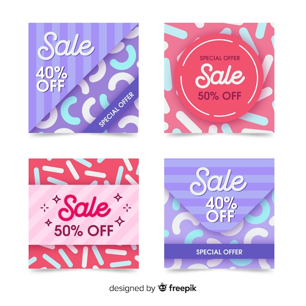 Sale promotion banners for social media Free Vector