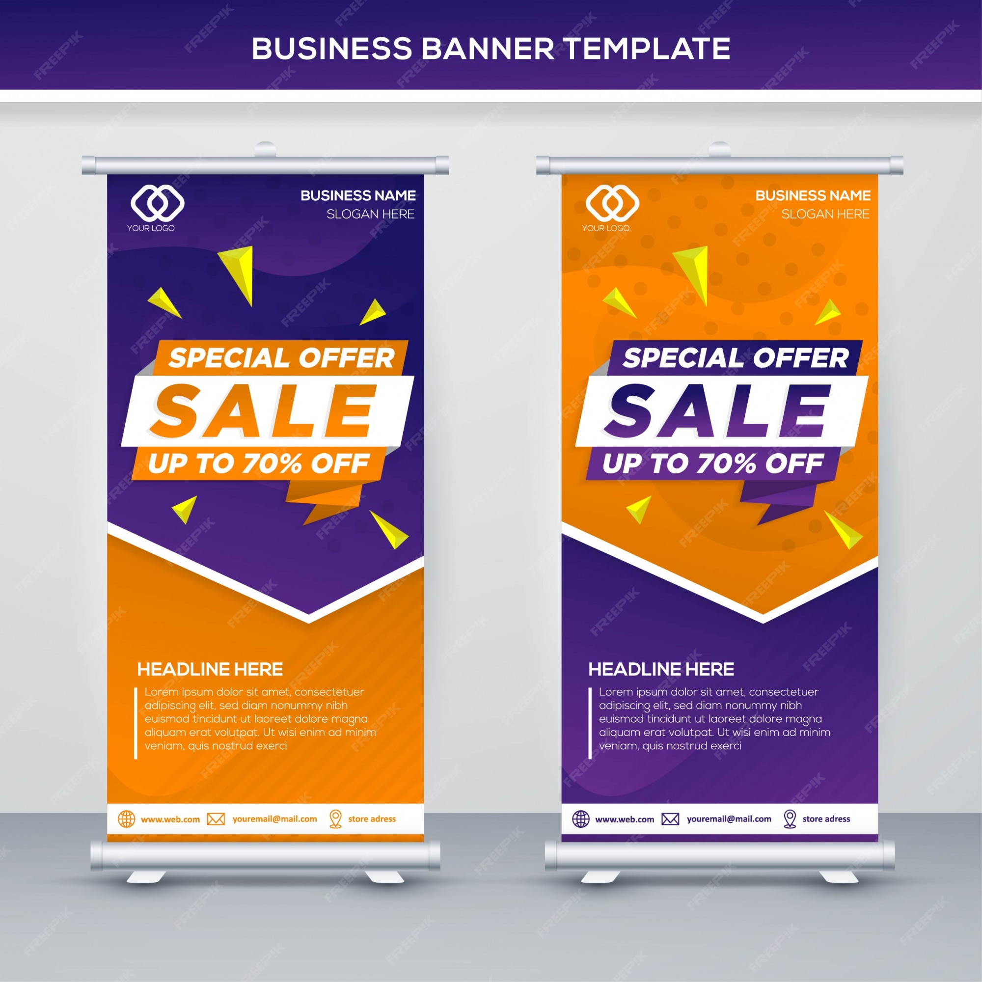 Premium Vector | Sale stand banner template design