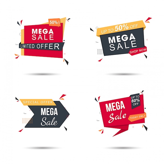 Download Free Sale Sticker Set In Yellow And Red With Different Discount Offers Use our free logo maker to create a logo and build your brand. Put your logo on business cards, promotional products, or your website for brand visibility.