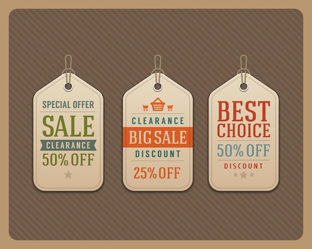 Premium Vector | Sale tags labels retro typographic design elements vector illustration.