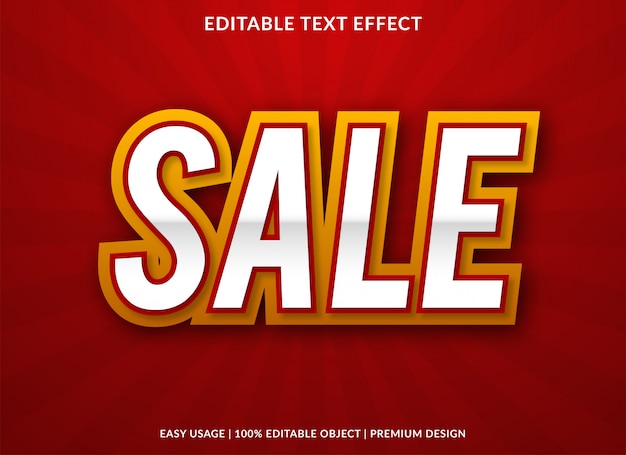 Premium Vector | Sale text effect template with premium style