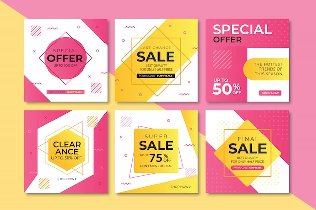 Premium Vector Sale Web Banner For Instagram Square Size