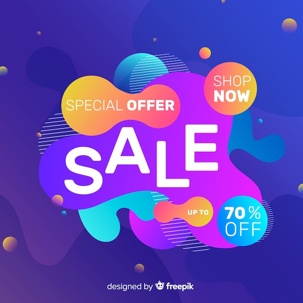 Sales background with fluid effect Vector | Free Download