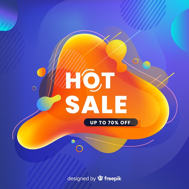 Sales background with fluid effect Free Vector