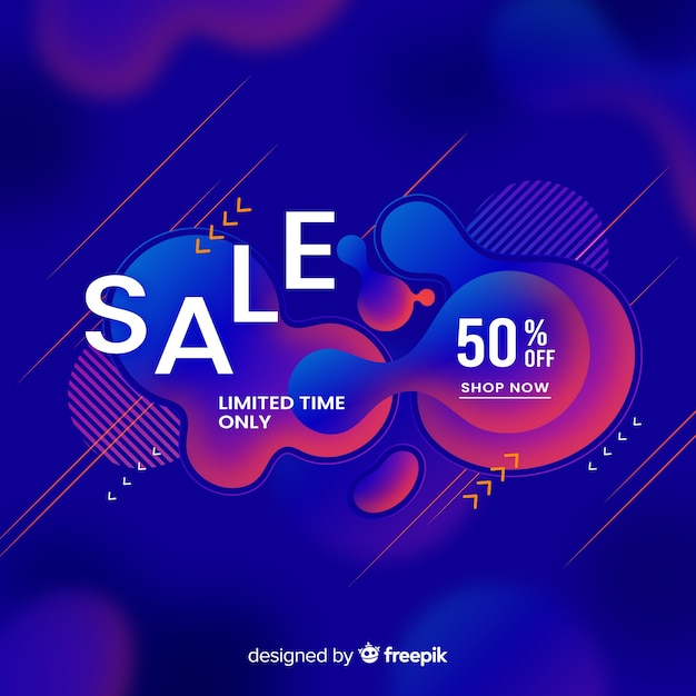 Sales background with fluid effect Free Vector