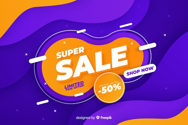 Sales background with liquid effect Free Vector