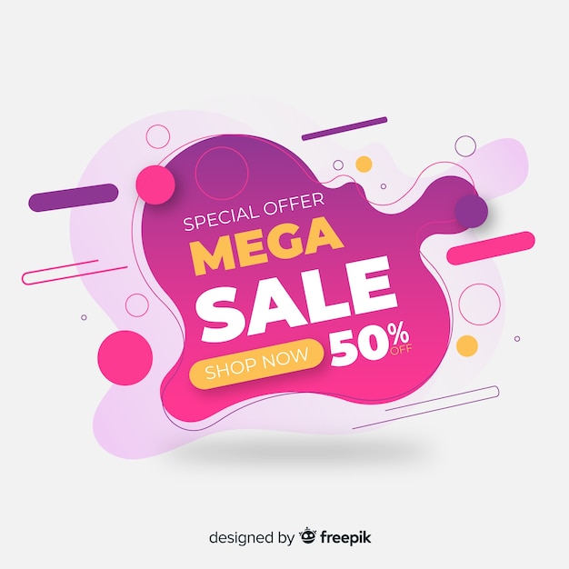 Sales background with liquid effect Free Vector