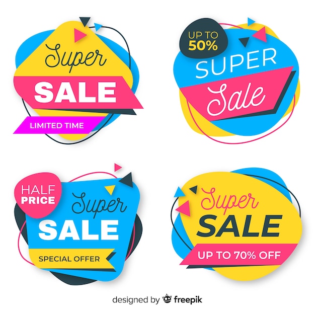 Sales banners with abstract shapes Vector | Free Download