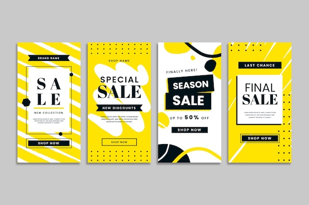 Sales instagram stories collection Free Vector