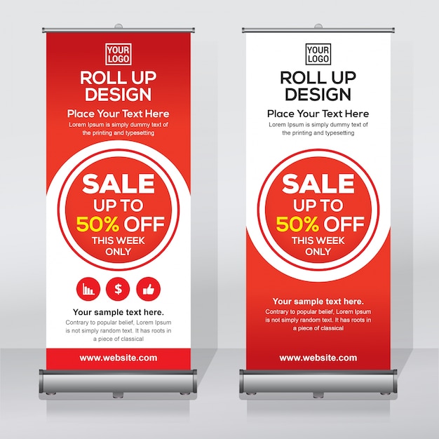 Sales offer roll up banner | Premium Vector