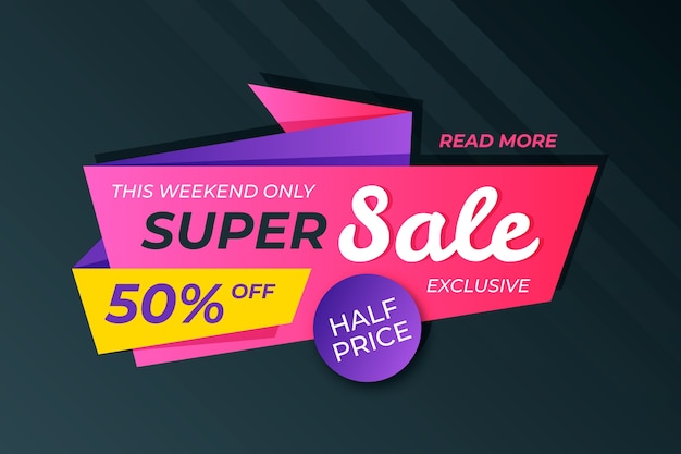 Free Vector | Sales origami style banner