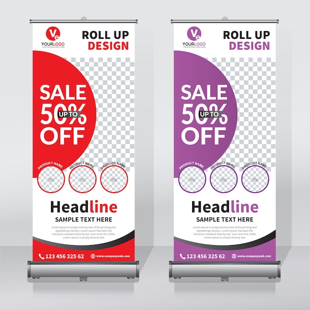 Sales roll up banner Vector | Premium Download