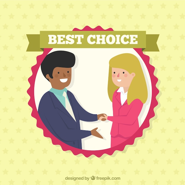 Salesman composition with flat design Free Vector