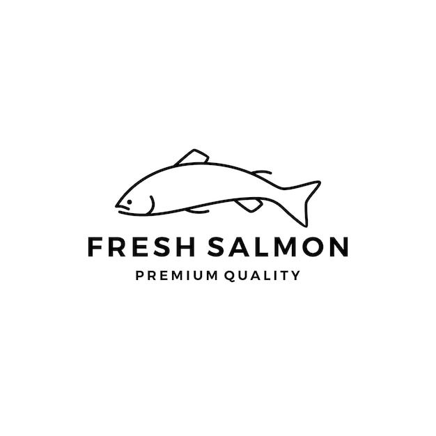 Premium Vector | Salmon fish logo seafood label badge vector sticker ...