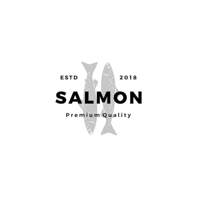 Premium Vector | Salmon fish logo seafood label badge vector sticker ...