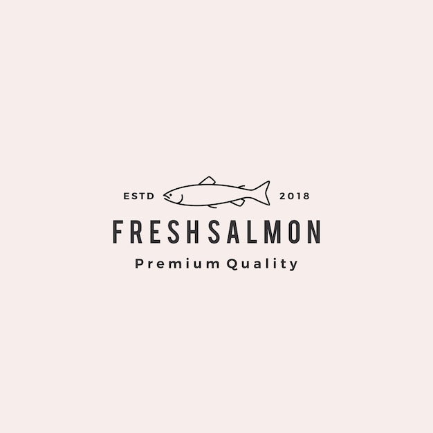 Premium Vector | Salmon fish logo seafood retro hipster vintage label badge