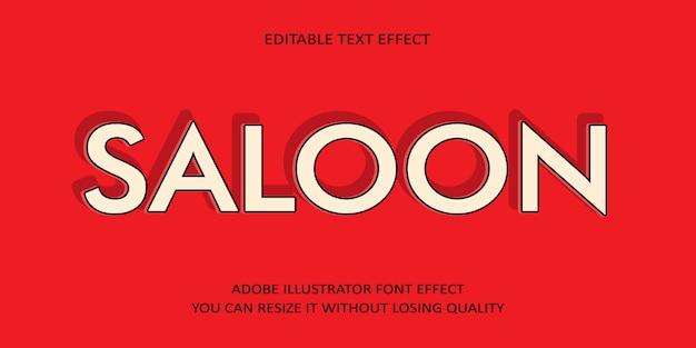 Premium Vector | Saloon editable text effect font