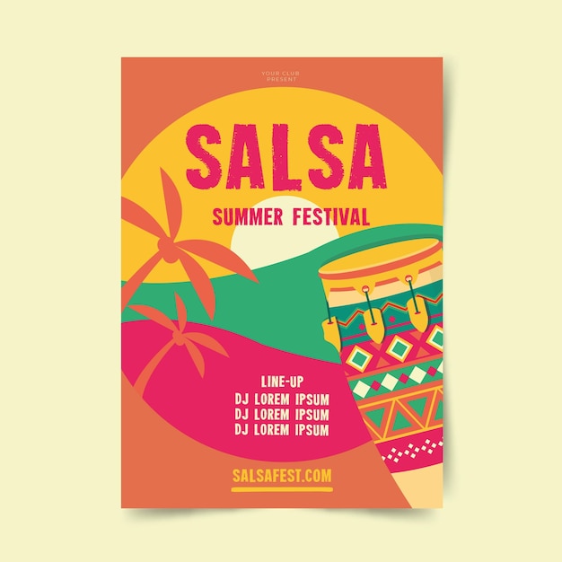 salsa-summer-festival-poster-template-free-vector