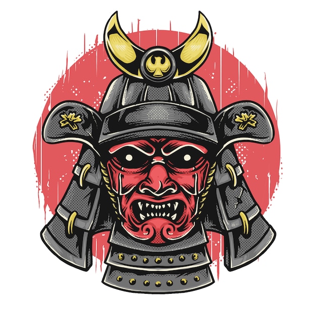 Premium Vector | Samurai head