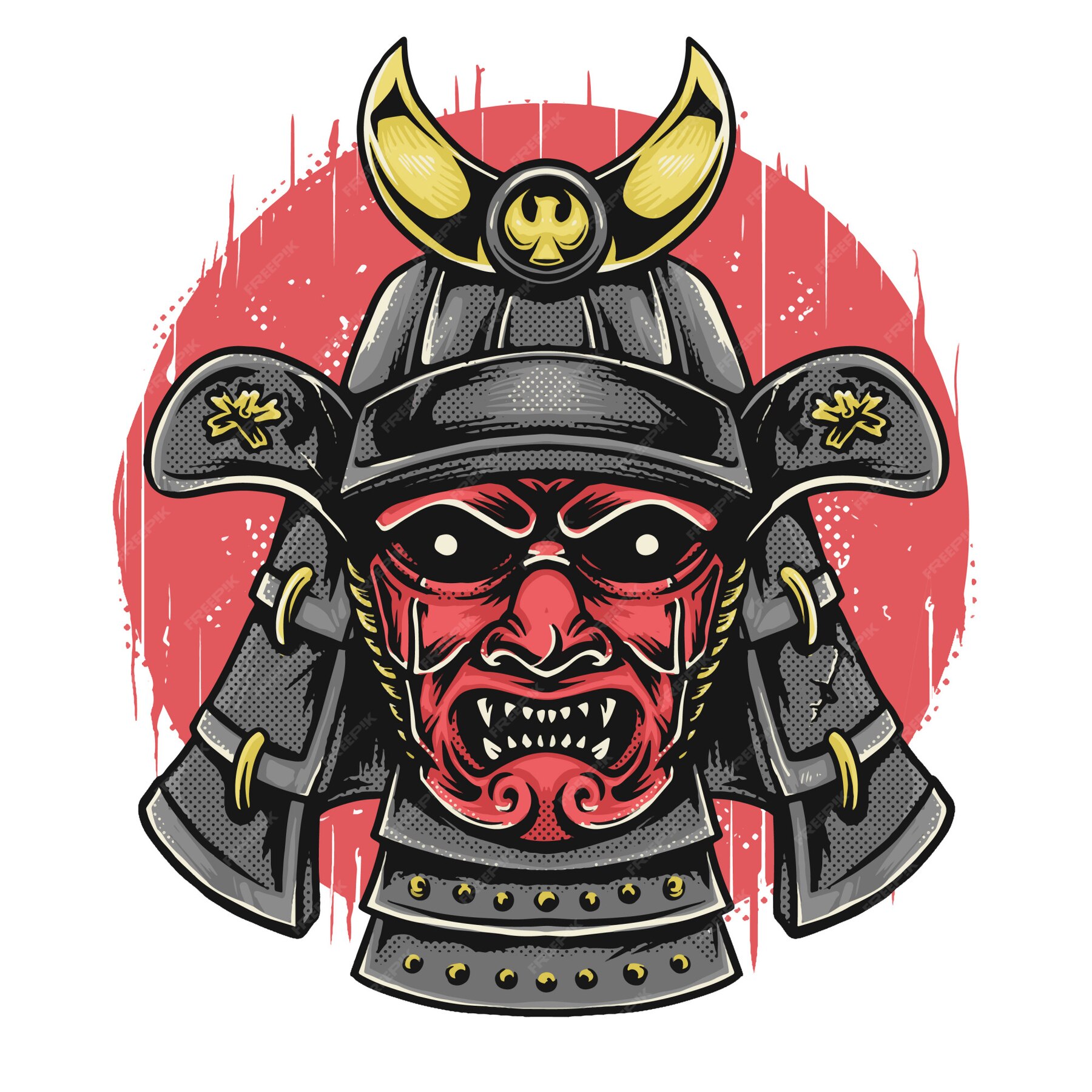 Premium Vector | Samurai head