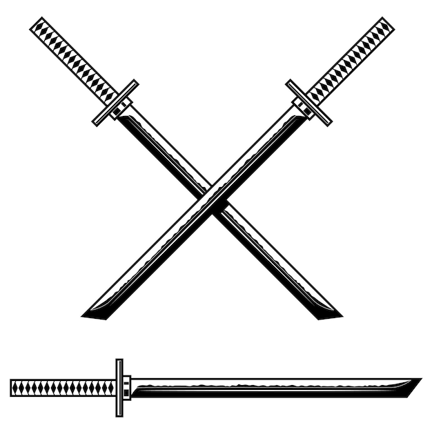 Premium Vector | Samurai katana sword illustration