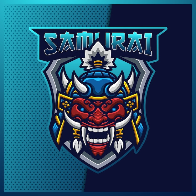 Premium Vector | Samurai oni e sport and sport mascot logo design