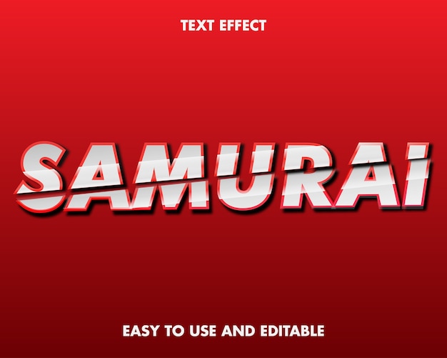 Premium Vector | Samurai text effect. editable font style.