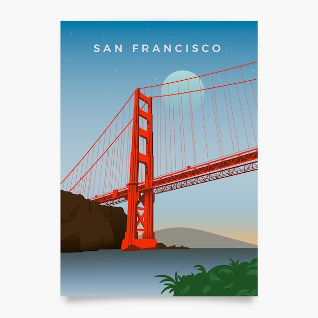 Free Vector | San francisco retro promotional flyer