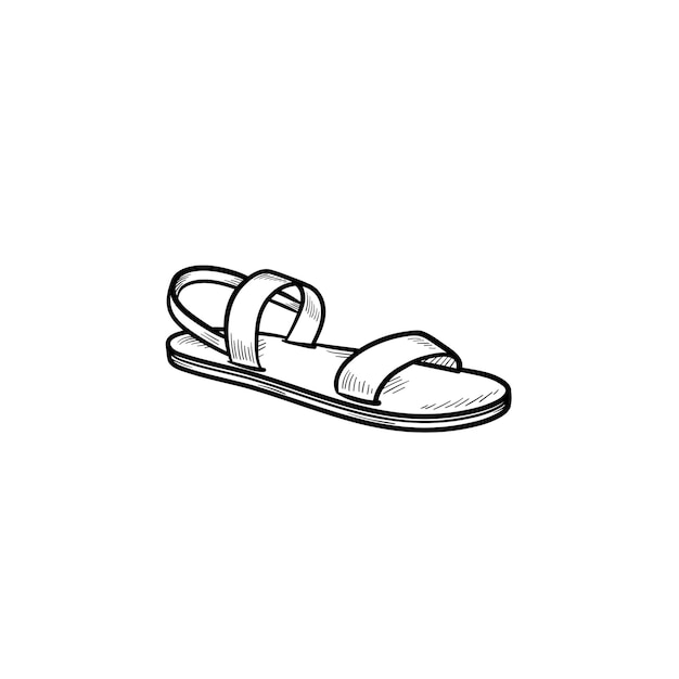 Premium Vector | Sandal hand drawn outline doodle icon. summer and ...