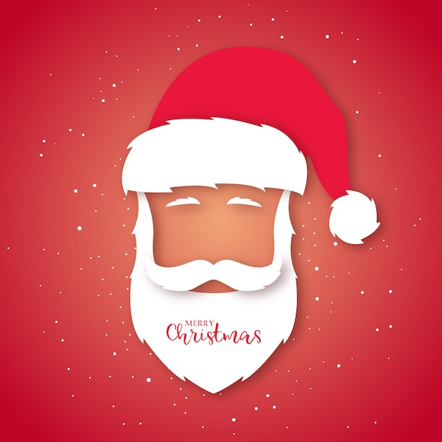 Premium Vector | Santa claus avatar. paper art style.