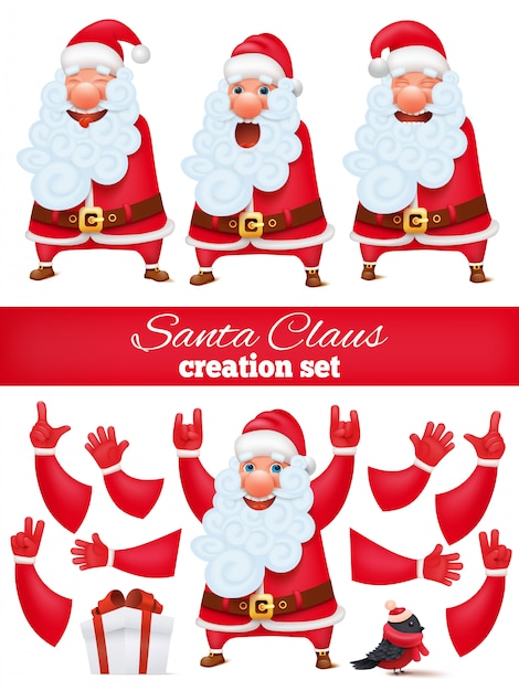 Santa Claus Cartoon Character Creation Diy Set Collection Of
