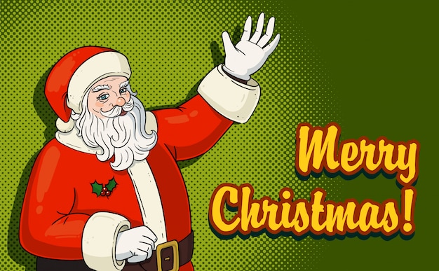 Premium Vector | Santa claus cartoon comics christmas greeting card