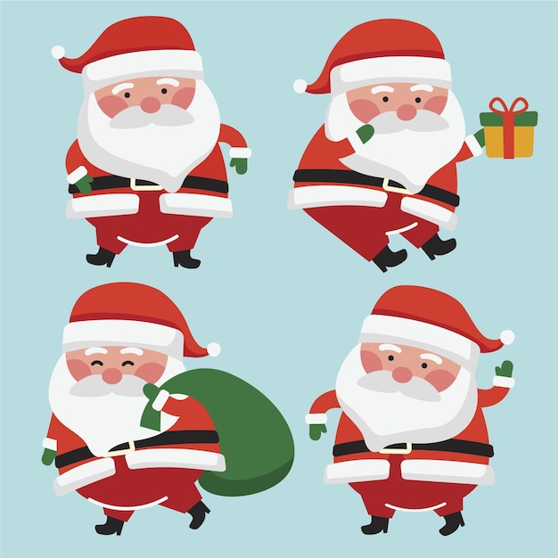 Free Vector | Santa claus character collection in flat design