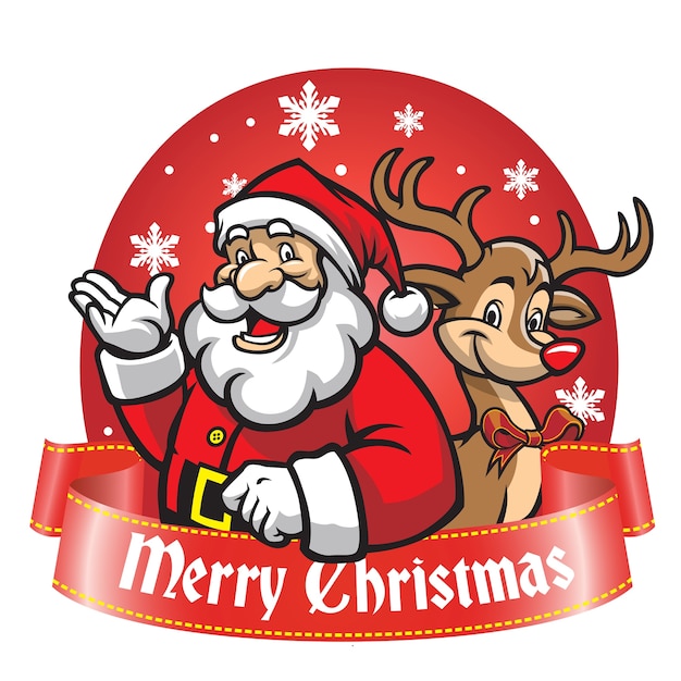 Download Premium Vector | Santa claus and the christmas deer