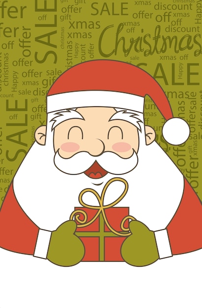 Download Santa claus christmas sale vintage style vector illustration | Premium Vector