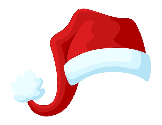 Premium Vector | Santa claus costume red hat in cartoon style