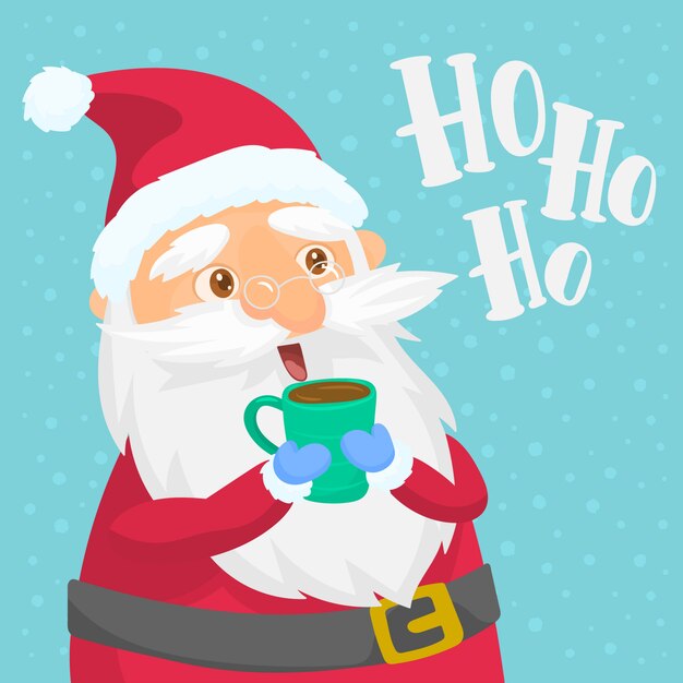 Santa claus enjoying his snack Vector | Premium Download