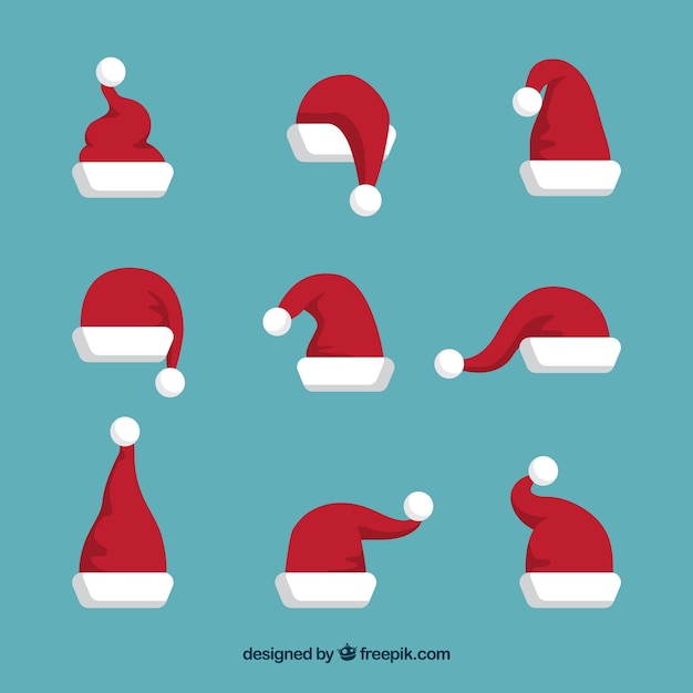 Download Santa claus hat collection Vector | Free Download