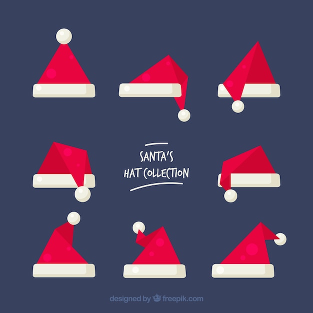Santa claus hat set Free Vector Santa claus hat set Free Vector