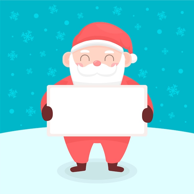 Santa claus holding blank banner | Free Vector