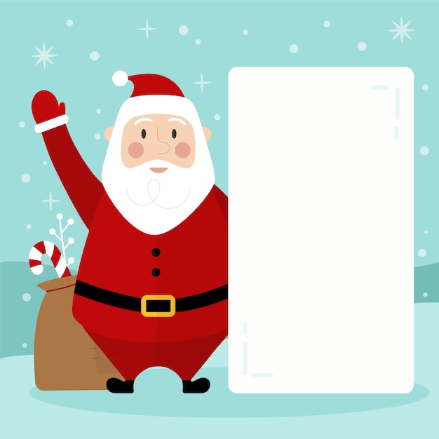 Santa claus holding blank banner Vector | Free Download