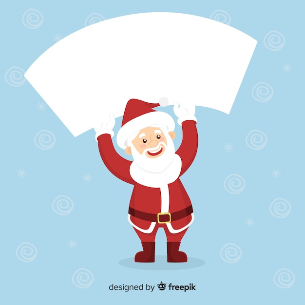 Download Santa claus holding blank sign Vector | Free Download