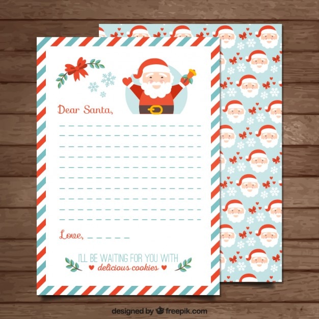 Free Vector | Santa claus letter template